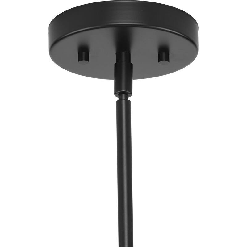 Haas Collection Four-Light Matte Black Mid-Century Modern Chandelier - 26.25 in x 16.5 in x 12 in