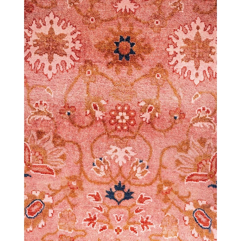 Overton Hand Knotted Wool Vintage Inspired Modern Contemporary Overdyed Pink Area Rug - 3' 1" x 5' 7"