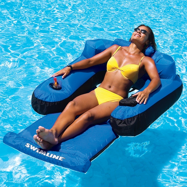Inflatable floating pool chairs store