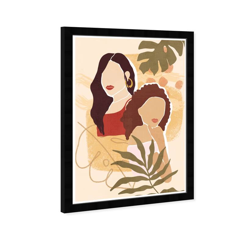 Wynwood Studio Prints People and Portraits Tropical Ladies White and Cream White Modern & Contemporary Wall Art Canvas Print