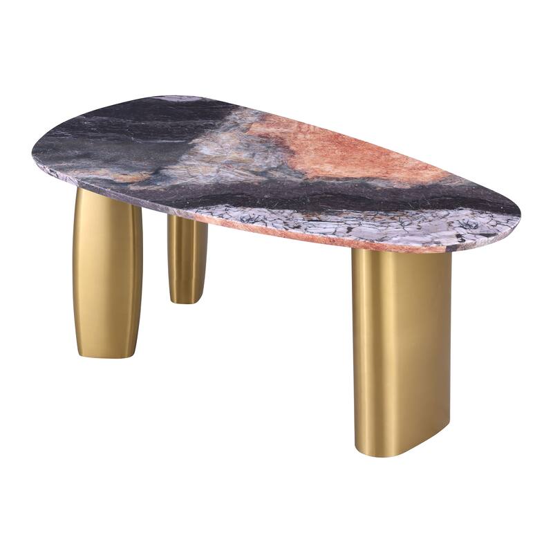 Furniture of America Luvien Modern 5-Piece Colorful Sintered Stone Top Oval Dining Table Set