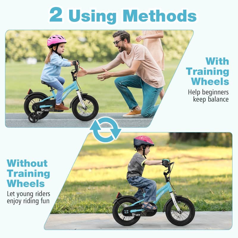 Costway 12"/14"/16"/18" Kids Bike for 3-4 Years Old Boys & Girls with