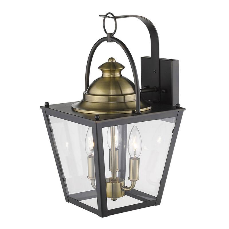 Bronze Glass LED Flush Mount Outdoor Wall Light with Bulbs