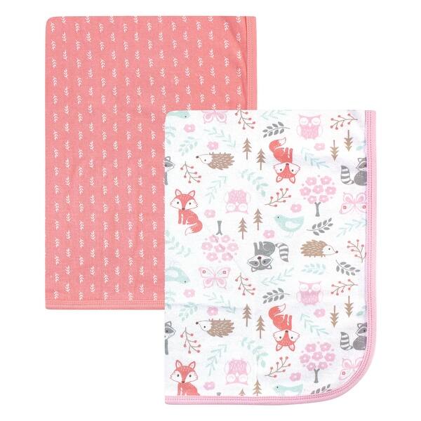 slide 1 of 1, Hudson Baby Infant Girl Cotton Swaddle Blankets, Woodland Fox, One Size - Woodland Fox - One Size One Size - Woodland Fox