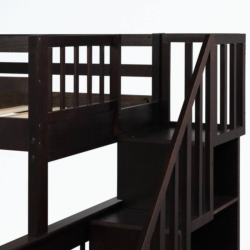 Stairway Twin-Over-Full Bunk Bed with Twin size Trundle