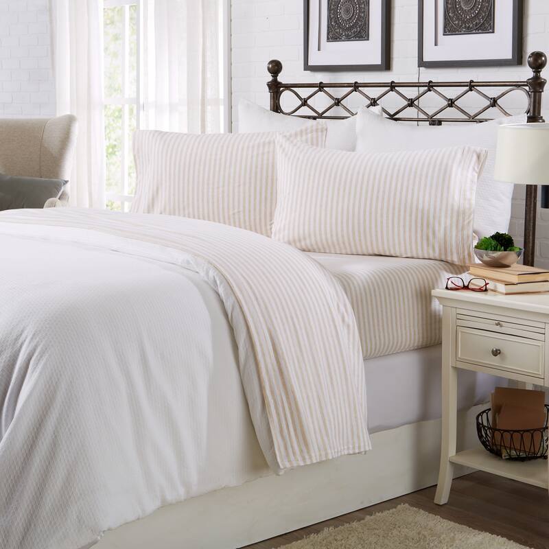 Premium Heathered Melange T-Shirt Jersey Knit Sheet Set