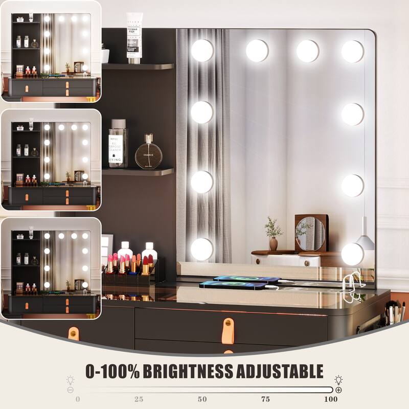 Makeup Vanity with 3 Lighting Colors