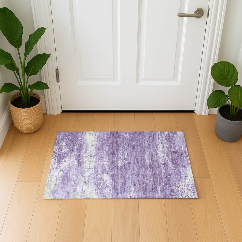 Premium Washable Super Soft Abstract Ombre Mayfield Rug - Purple - 1'8" x 2'6"
