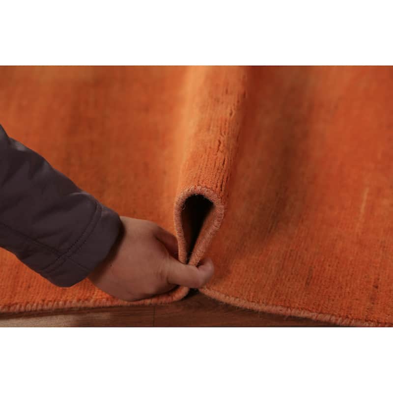 Orange Gabbeh Oriental Rug Hand-Knotted Foyer Wool Carpet - 3'4" x 4'10"