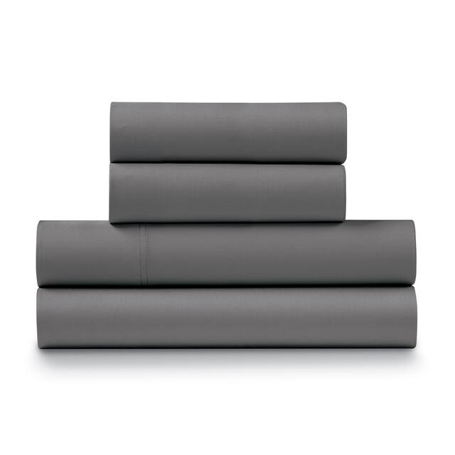 100% Cotton Sateen Luxurious 1200 Thread Count 4-Piece Sheet Set - Steel - Queen