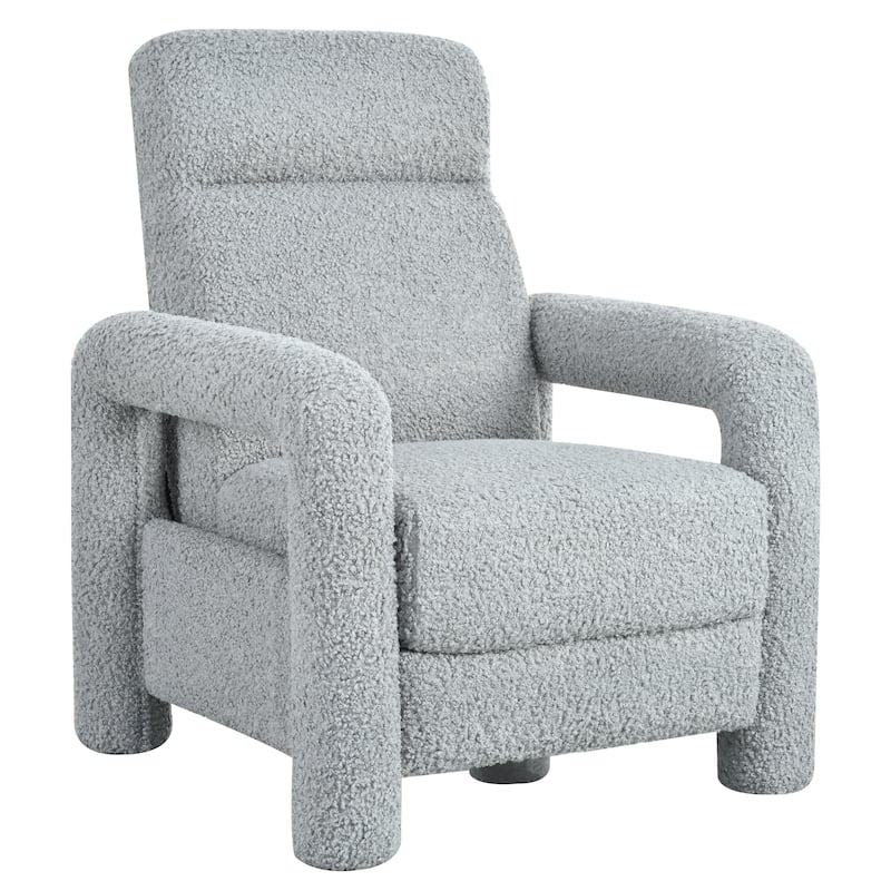 31.25" Push Back Recliner Armchair Upholstered Recliner Chair Single Sofa with Adjustable Backrest for Living Room, Light Grey