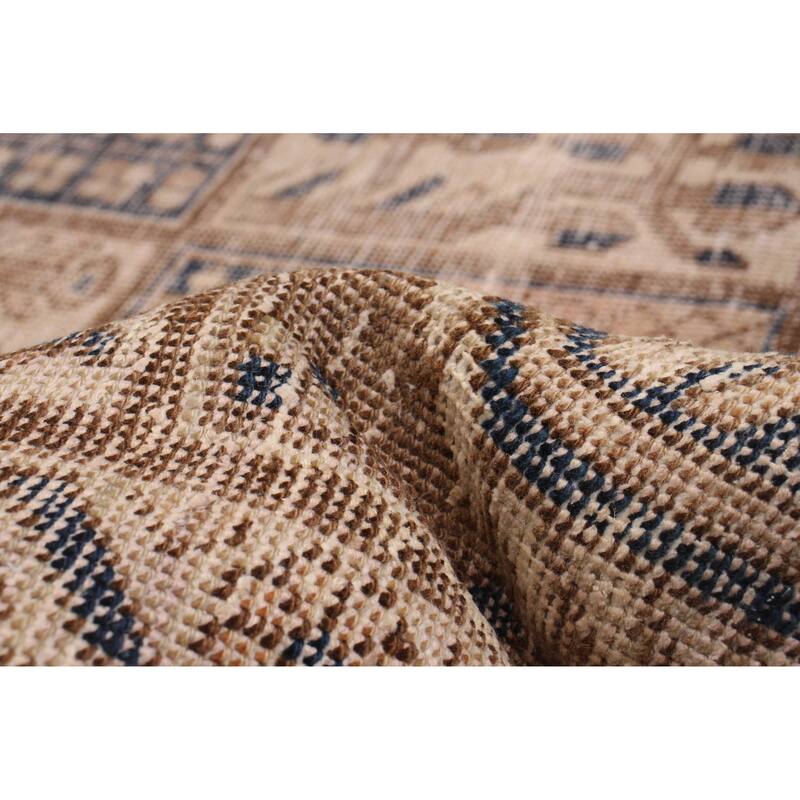 ECARPETGALLERY Hand-knotted Antalya Vintage Tan Wool Rug - 6'9 x 9'10