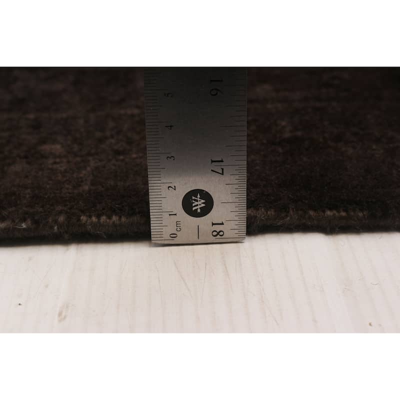 ECARPETGALLERY Hand-knotted Vibrance Dark Brown Wool Rug - 9'1 x 11'11
