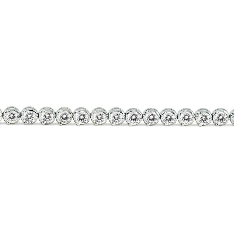 Marquee Certified 10 Carat TW Classic Diamond Tennis Bracelet in 14K White Gold