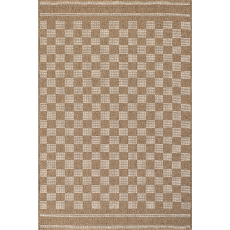 Nuloom Amorielle Modern Checkered Indoor/Outdoor Area Rug - 6' x 9' - Ivory - Rectangle