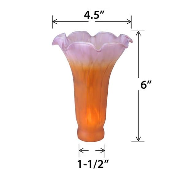 Meyda Lighting 4.5 Wx6 H Amber Purple Pond Lily Shade