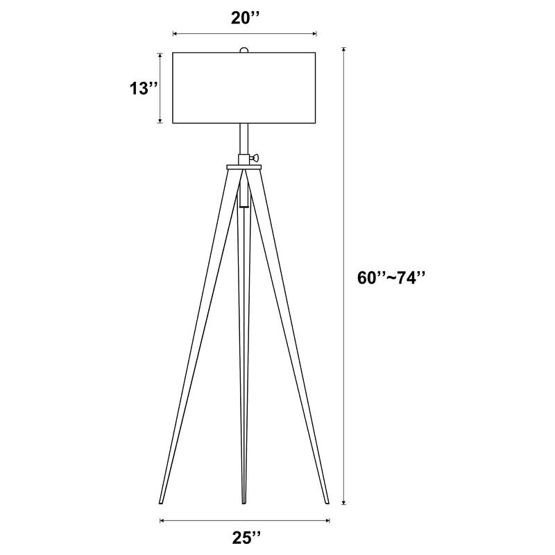 Harrington 60-inch Drum Shade Metal Tripod Floor Lamp Black