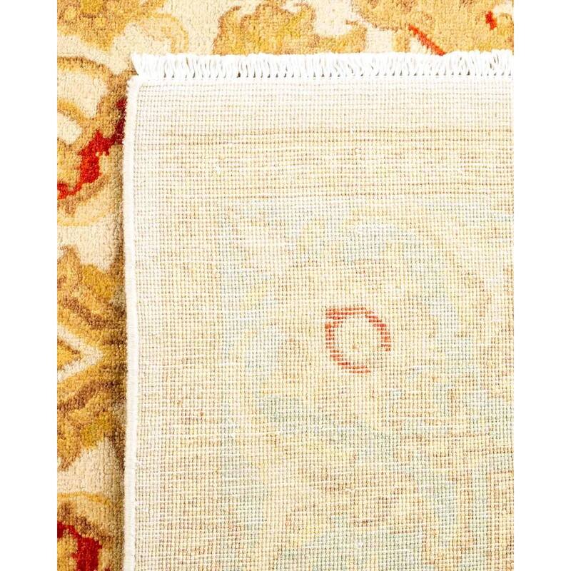 Overton Hand Knotted Wool Vintage Inspired Traditional Ottoman Ivory Area Rug - 4' 2" x 6' 3"