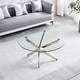 preview thumbnail 10 of 15, Round Glass Coffee Table with Stainless Steel Legs