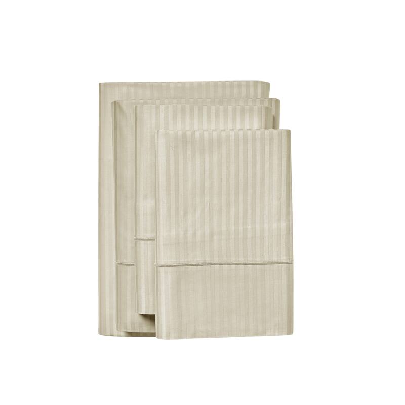 Kathy Ireland 500 Thread Count Damask Stripe Sheet Set with Optifit