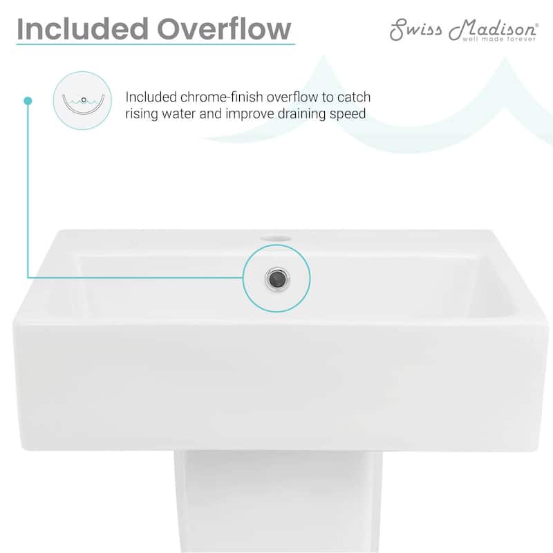 Swiss Madison SM-WS399 Concorde 20-3/4" Square Ceramic Wall Mounted
