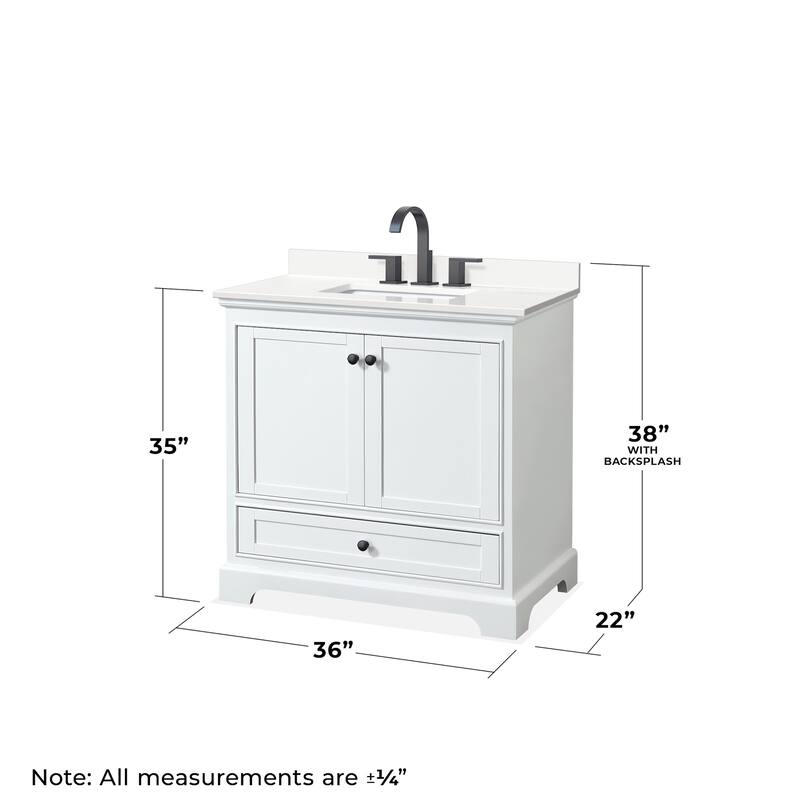 Wyndham Collection WCS202036S-QTZ-US3M24 Deborah 36" Free Standing