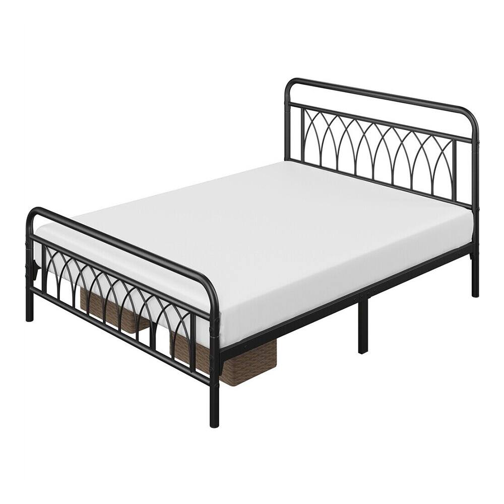 Queen Size Metal Bed Frame Heavy Duty Platform Bed, Black On Sale