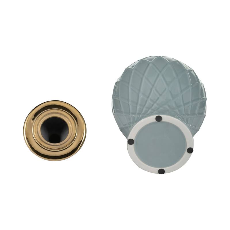 Sagebrook Home Gold Accented Glam Ginger Jar with Lid