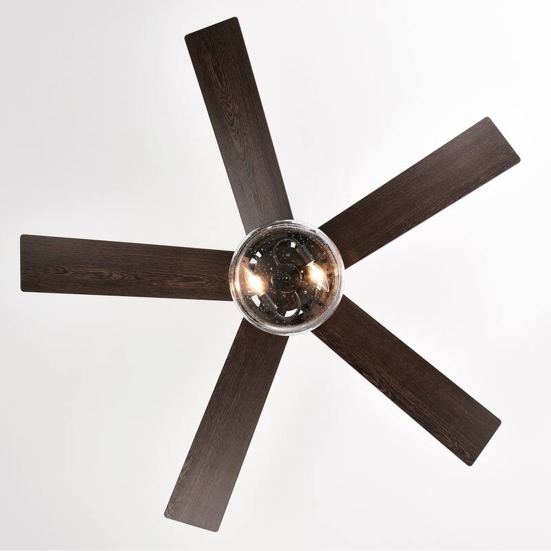 Classic Ceiling Fan Light with 5 Blades and Lighting, Speed Adjustment Function for Bedroom and Living Room