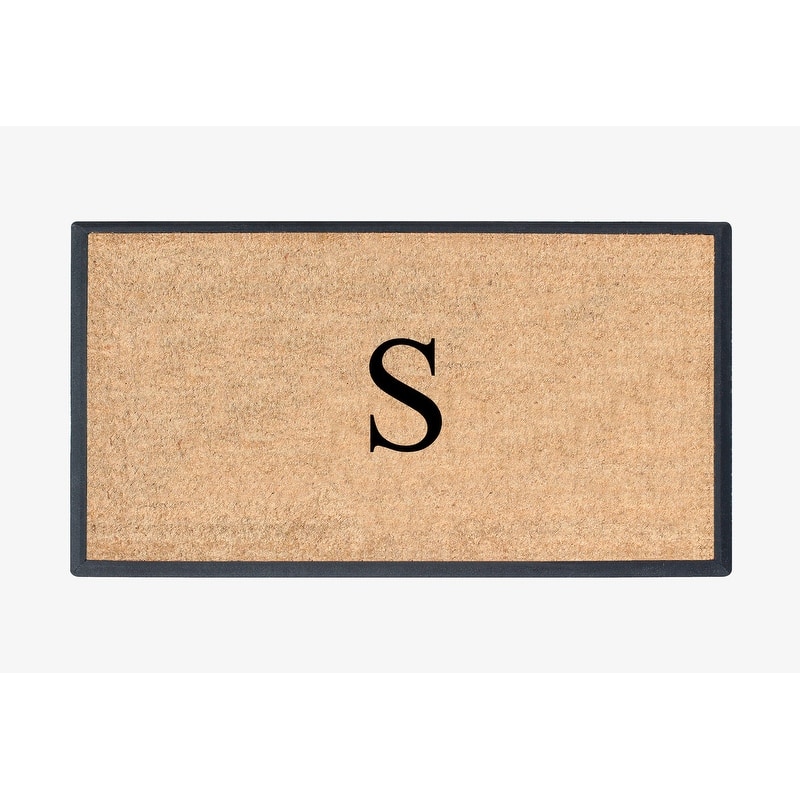 A1HC Rubber and Coir Molded Double Monogrammed Door Mat 30"x48"