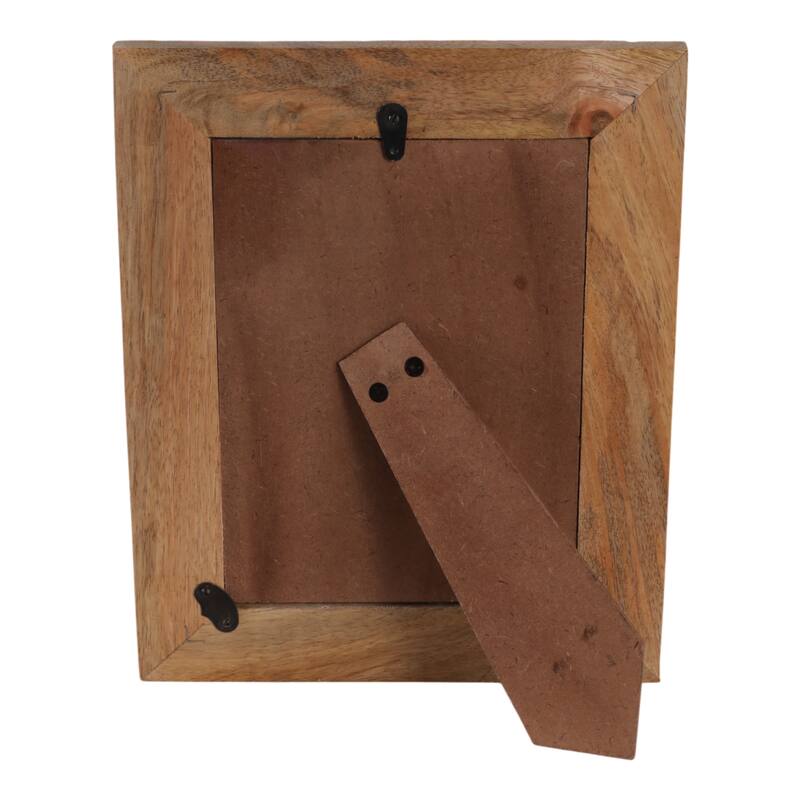 Wood Glass Picture Frame Construction Textured Boho Style - 5x7" Brown