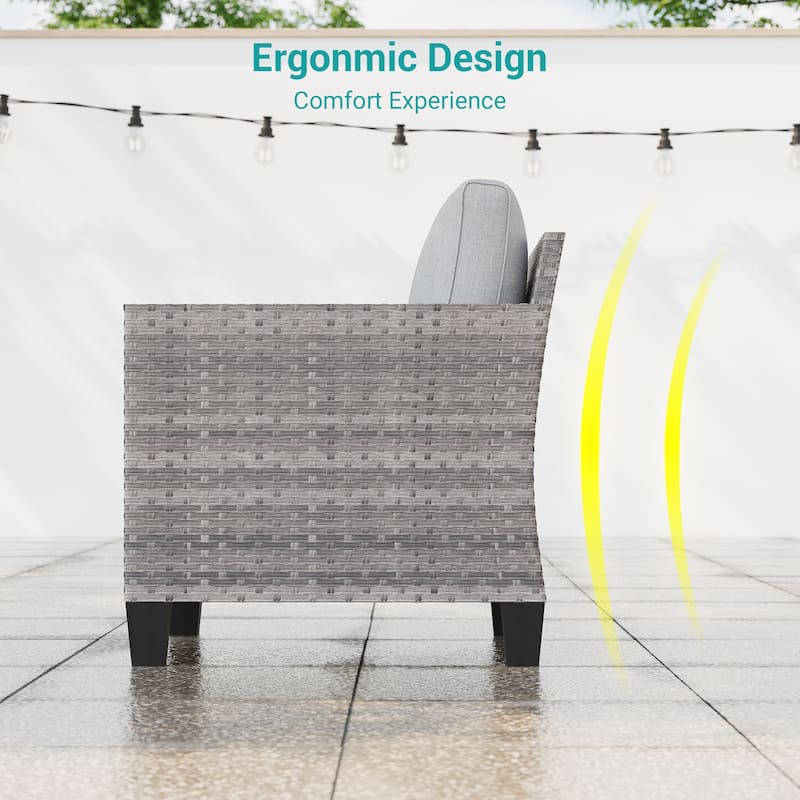 BONOSUKI Patio Outdoor Couch,3-Seater Furniture with Removable Cushion