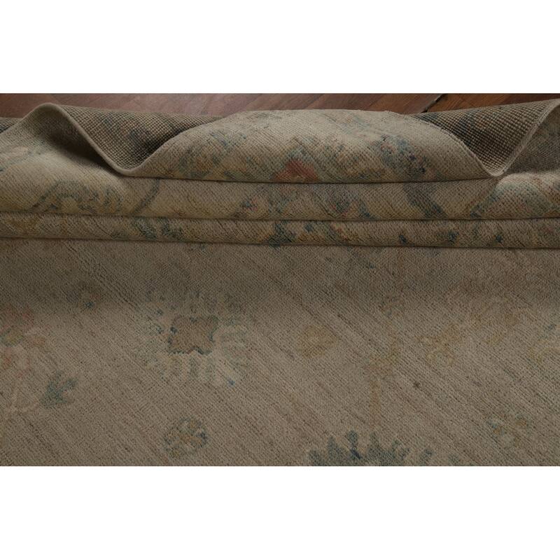 Vegetable Dye Oushak Turkish Area Rug Handmade Wool Carpet - 7'11" x 9'10"