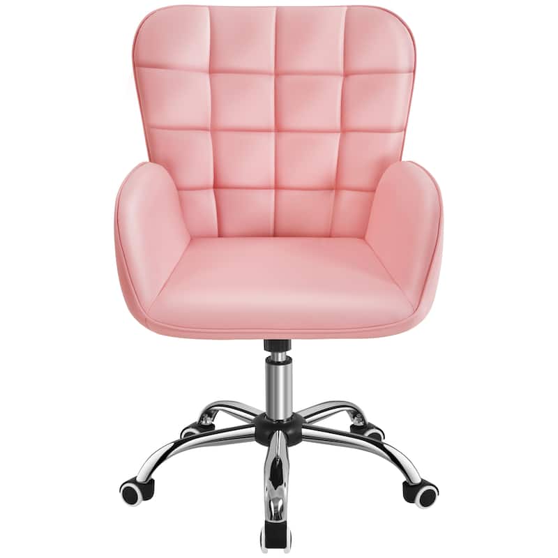 Yaheetech Faux Leather Desk Chair with Padded Armrests Modern Office Chair
