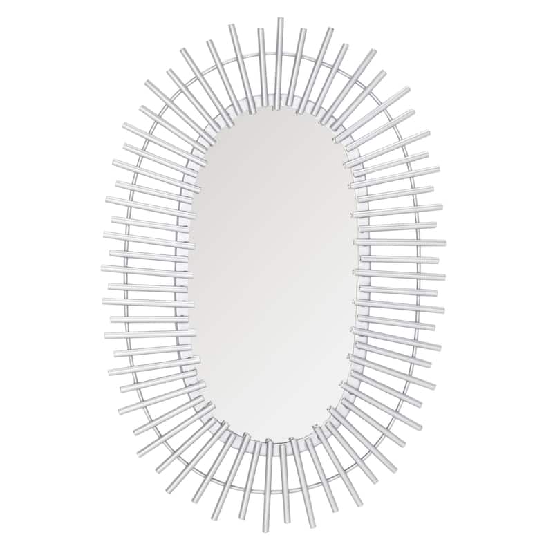 SAFAVIEH Estefania 16-inch Silver Vertical Oval Mirror - 16" W x 1.5" L x 24" H - 16Wx2Dx24H