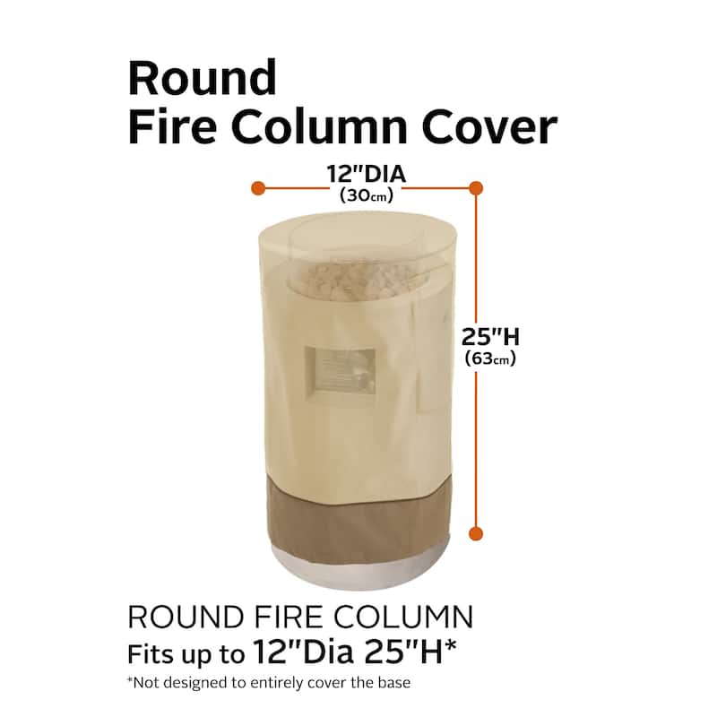 Classic Accessories Veranda Water-Resistant 12 Inch Round Fire Column Cover