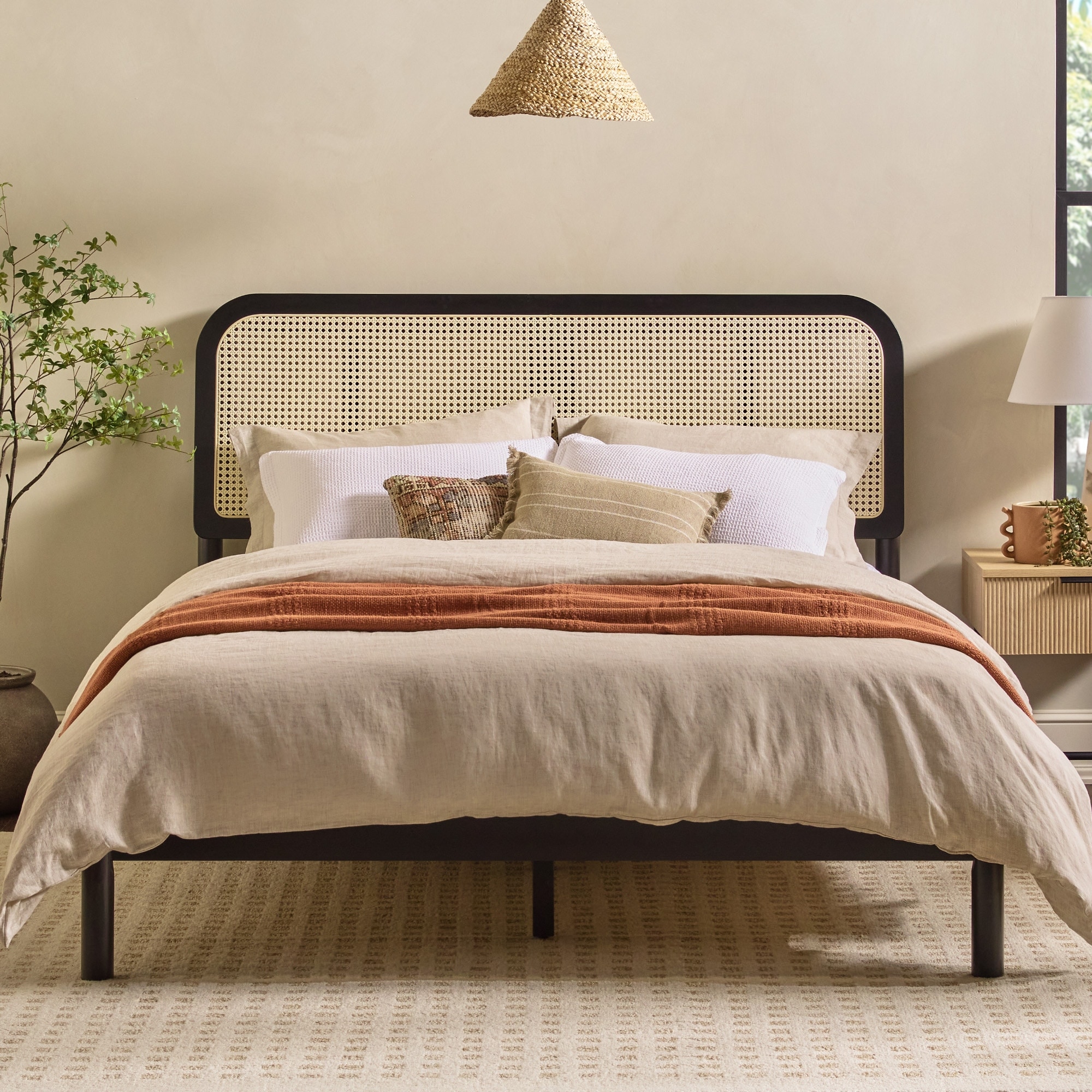 Wooden boho shop bed frame