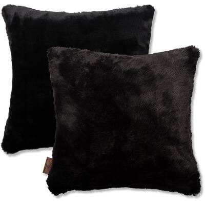 18x18 2-tone Fabulous Fake Fur Throw Pillow - Black Panther, 1 PCS