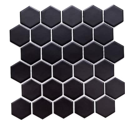 The Tile Life Honeycomb 2x2 Black Porcelain Floor & Backsplash Wall Tile