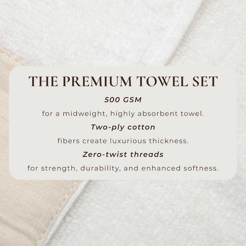 Linery & Co. Ultra-Soft Cotton and Linen Like Border Towel Set