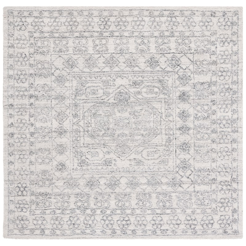 SAFAVIEH Handmade Marquee Ceciel Rug - 6' Square - Ivory/Grey