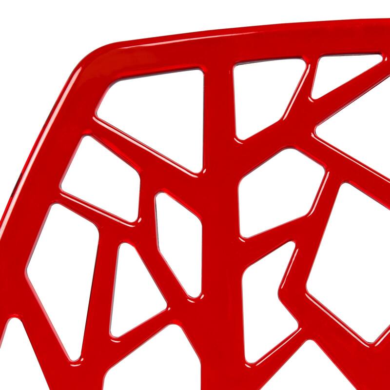 Stackable Dining Chair in Polypropylene Modern Cut-out Design Backrest Accent Side Chair