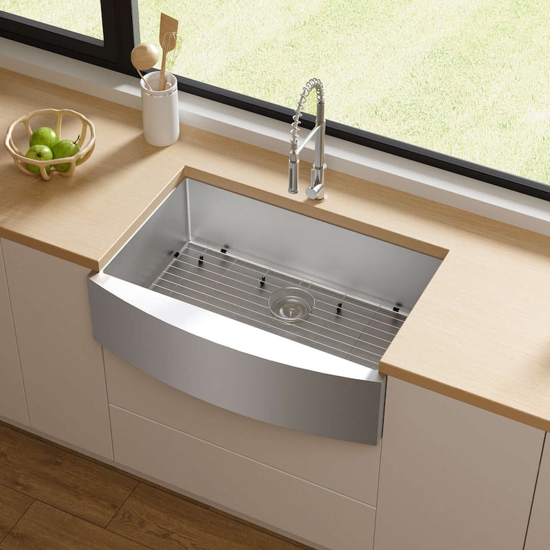 33 inches 16 Gauge Farmhouse Sink Stainless Steel with Accessories