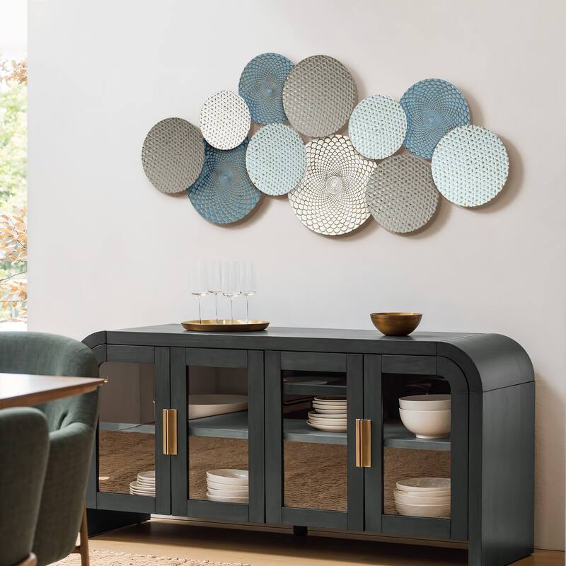 Distressed Multi-Color Pastels Abstract Metal Wall Decor