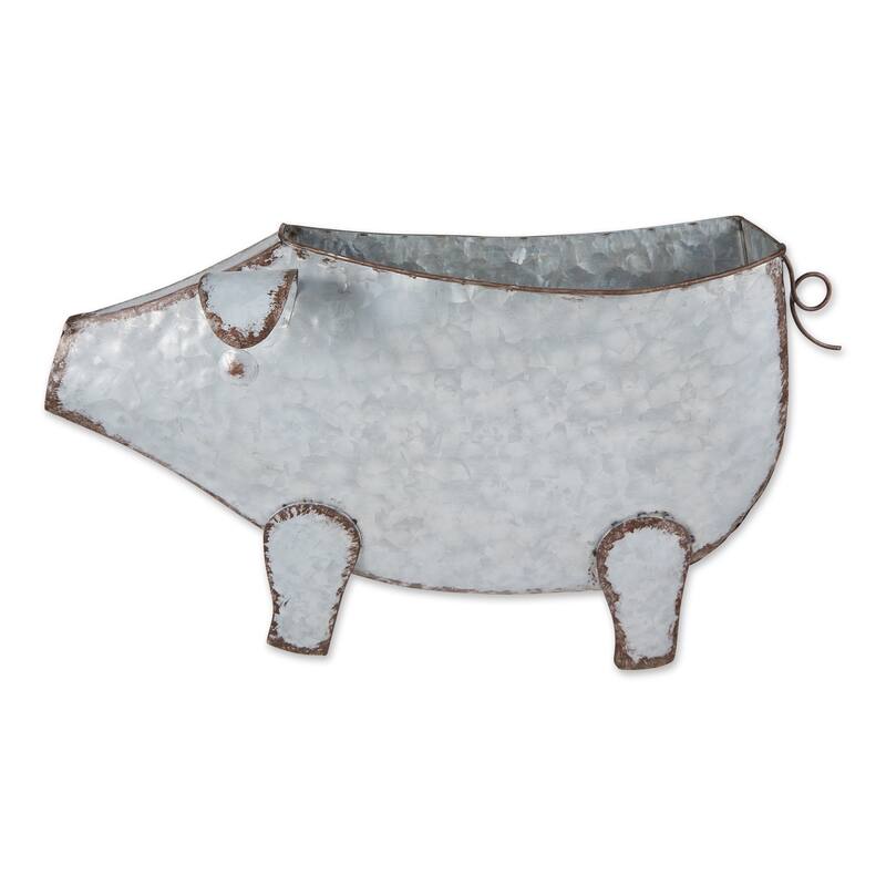DII Galvanized Wall Planter - Pig