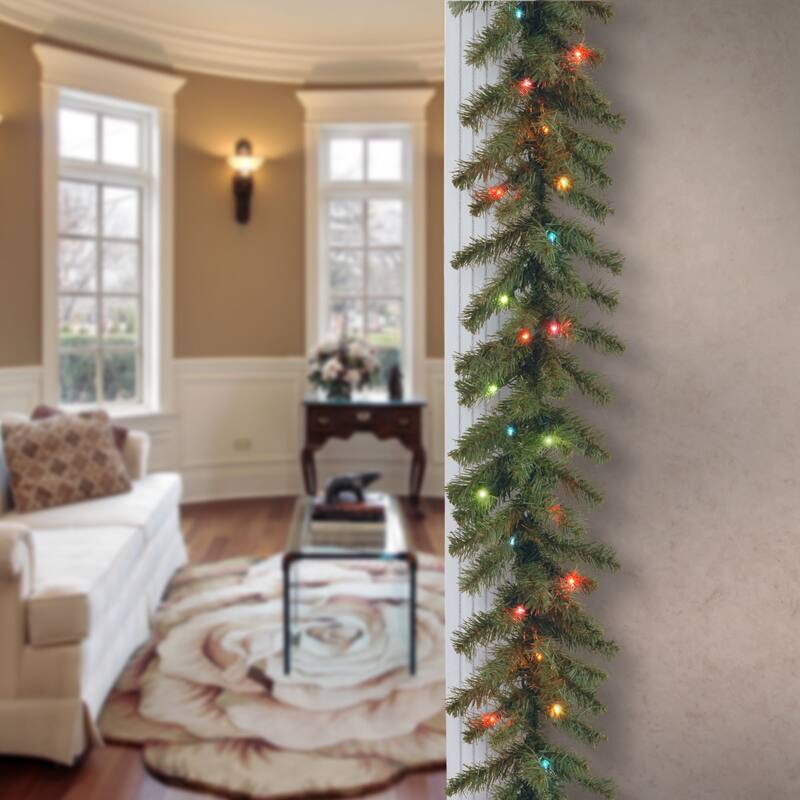 9' x 10” Kincaid Spruce Artificial Christmas Garland Multicolor Lights
