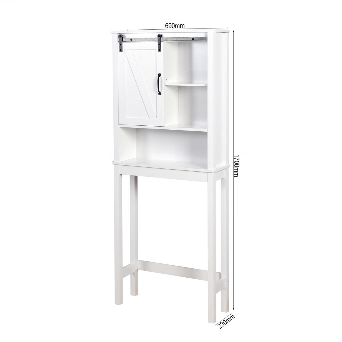 Merax Toilet Storage Shelf with Adjustable Shelves and Shutter