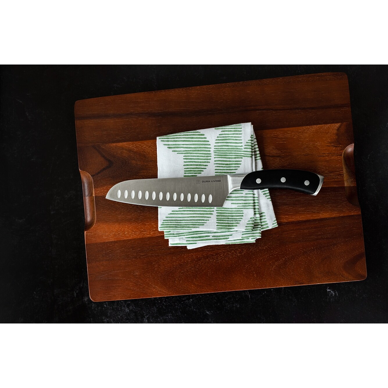 https://ak1.ostkcdn.com/images/products/is/images/direct/27555f5944fe6e743556c0489a8cba8f49366d49/Dura-Living-Elite-7-inch-Santoku-Knife---Forged-High-Carbon-German-Stainless-Steel-Blade%2C-Black.jpg