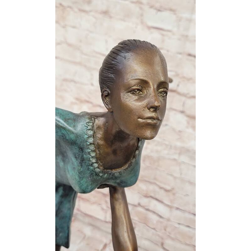 Pas De Deux Elegant Ballet Dancers Bronze Sculpture On Marble Base