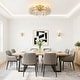 preview thumbnail 4 of 11, 23" Contemporary Gold 4-Light Crystal Low-Profile Flush Mount Ceiling Fan with Remote